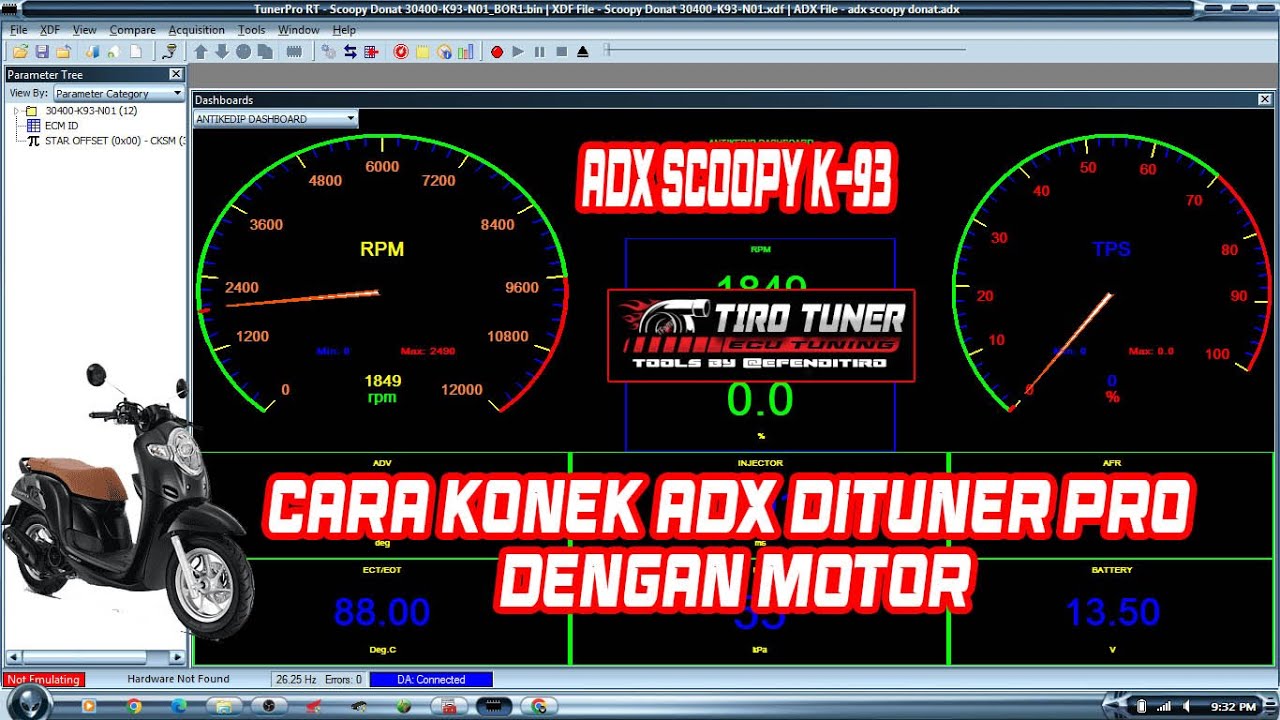 CARA KONEK ADX DITUNER PRO DENGAN MOTOR