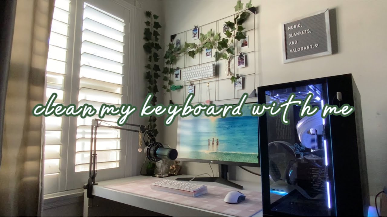 clean my keyboard with me! + keyboard sound test