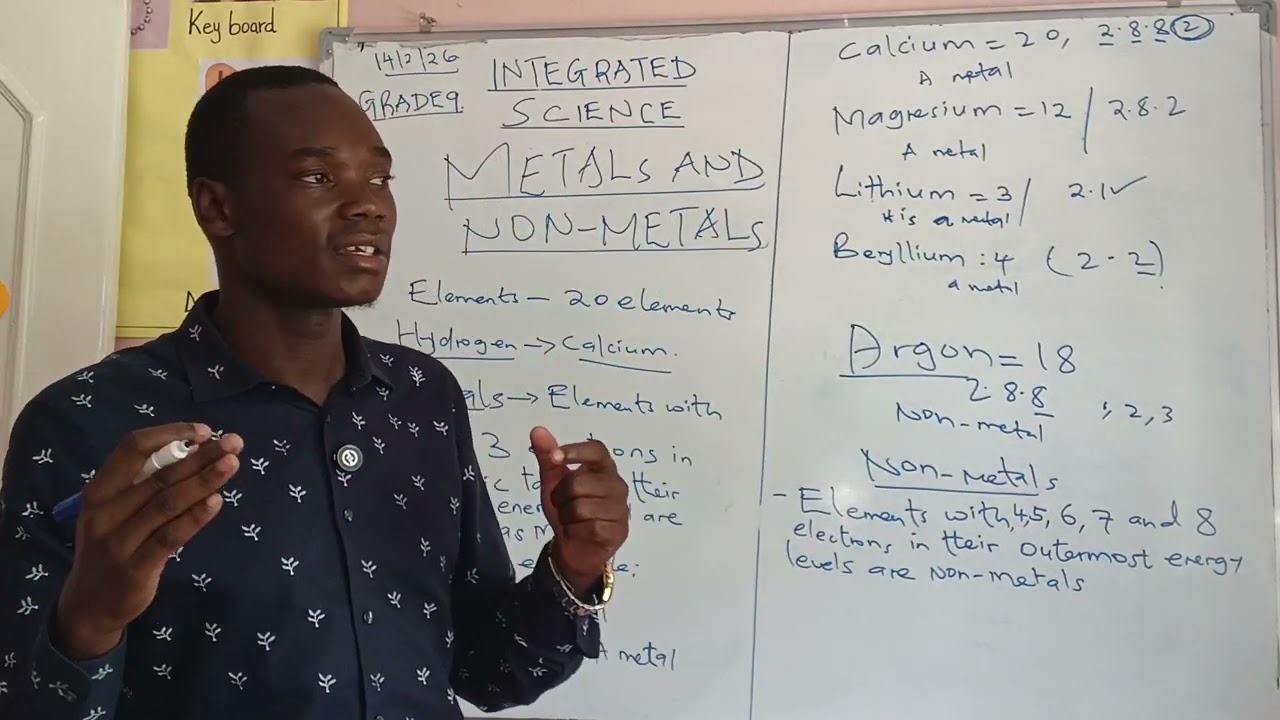 LEARNING METALS AND NON METALS  1  - (LESSON 4 JSS GRADE 9 INTEGRATED SCIENCE TOPIC 1 ELEMENTS)