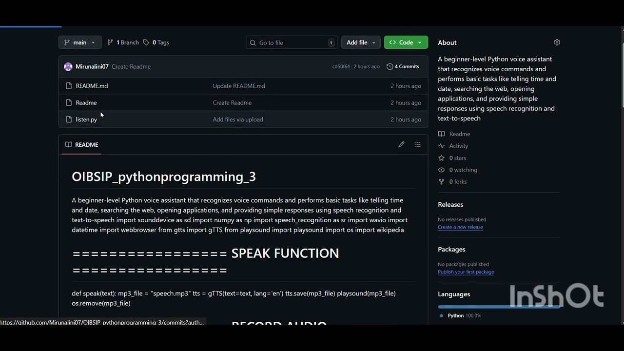 Python Voice Assistant|Python programming|Internship project