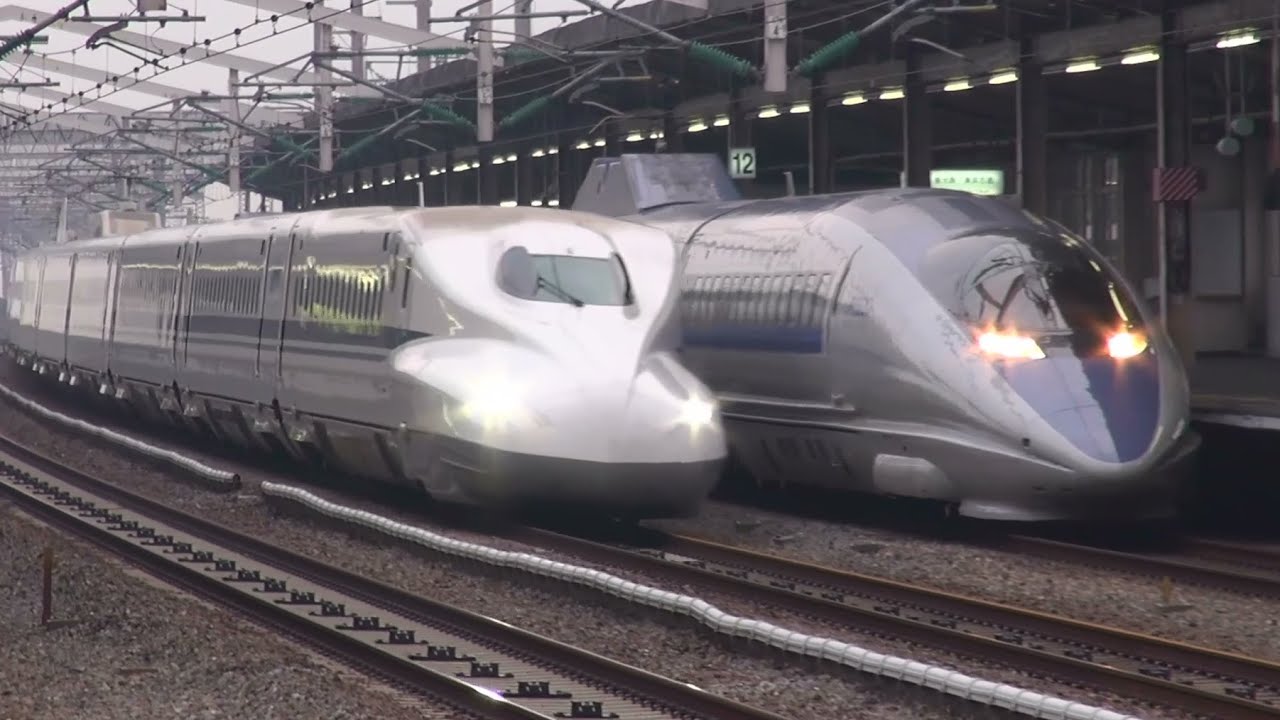 新幹線 N700系のぞみにパスされる500系こだま