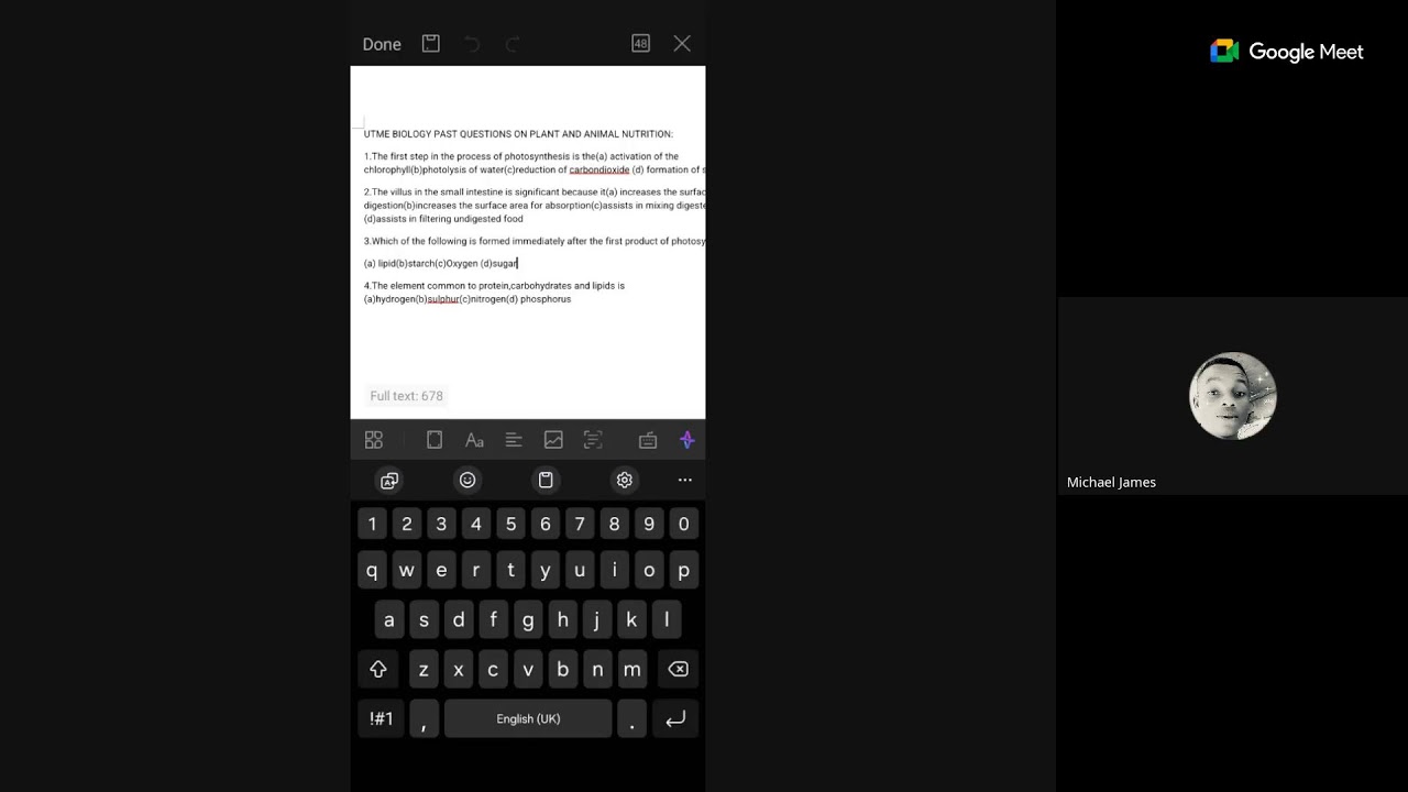 Biology UTME Exam Preparation Live Class - Nutrition (Plants and Animals) 2