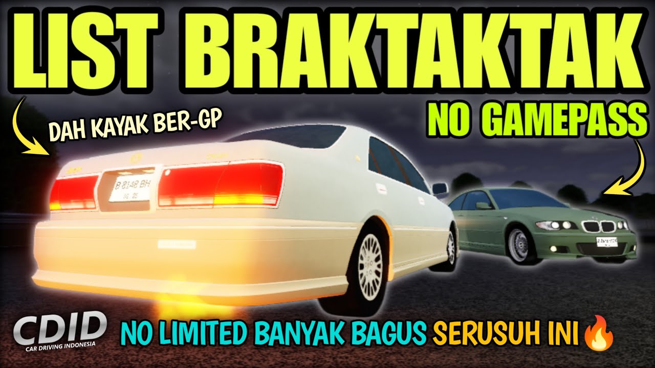 LIST MOBIL NON-GP BACKFIRE GACOR APA AJA DI CDID BUAT SEMUA PLAYER COBAIN  | CDID V2.3 Roblox