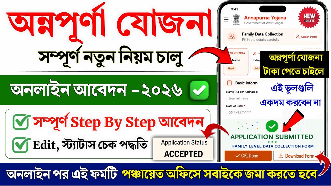 Annapurna Yojana Online Apply 2026 | Annapurna bhandar form fill up online | Annapurna Yojana status