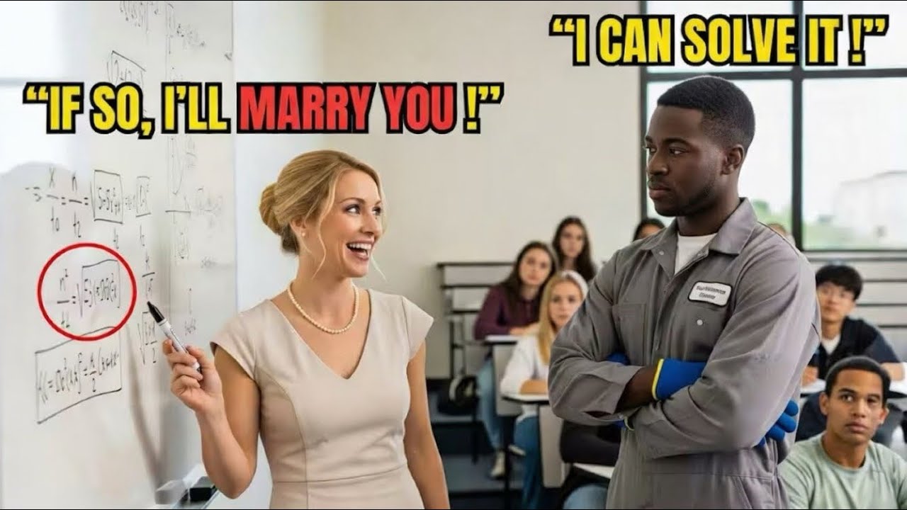 “Solve This Equation And I’ll Marry You” Professor Laughed — Then Froze When The Janitor Solved It