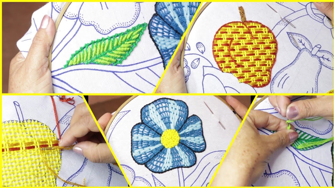 BORDADO FANTASÍA PUNTADAS FÁCILES Y RÁPIDAS Hand embroidery #31 | EASY EMBROIDERY @BORDADOS FACILES
