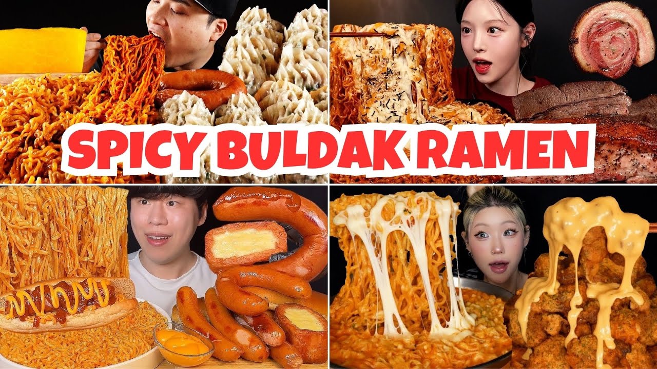 Satisfying SPICY BULDAK RAMEN 🔥🍜| ASMR Mukbang Best Compilation #1 | Snacky Lion🦁