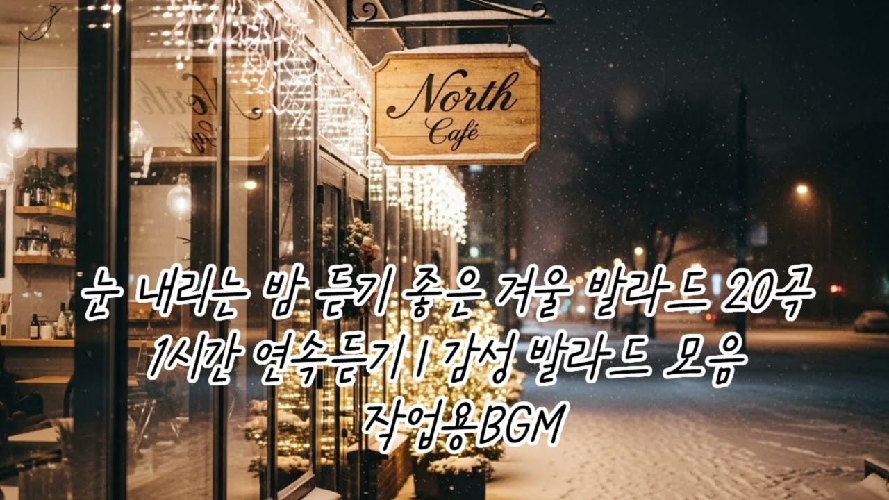 눈 내리는 밤 듣기 좋은 겨울 발라드 20곡 / 1시간 연속듣기 /감성 발라드 모음 / 작업용BGM