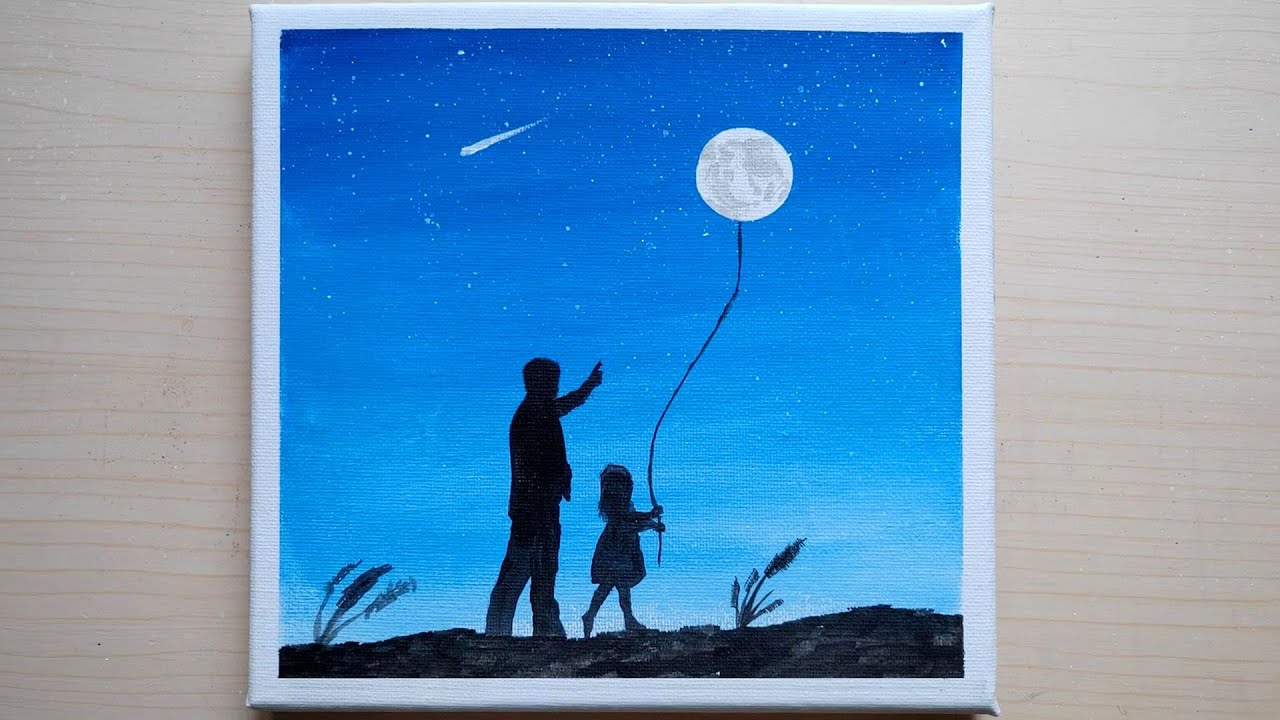 Acrylic Painting #037 / Fatherly Love / Father's Day Painting / Father and Daughter #fatherlove