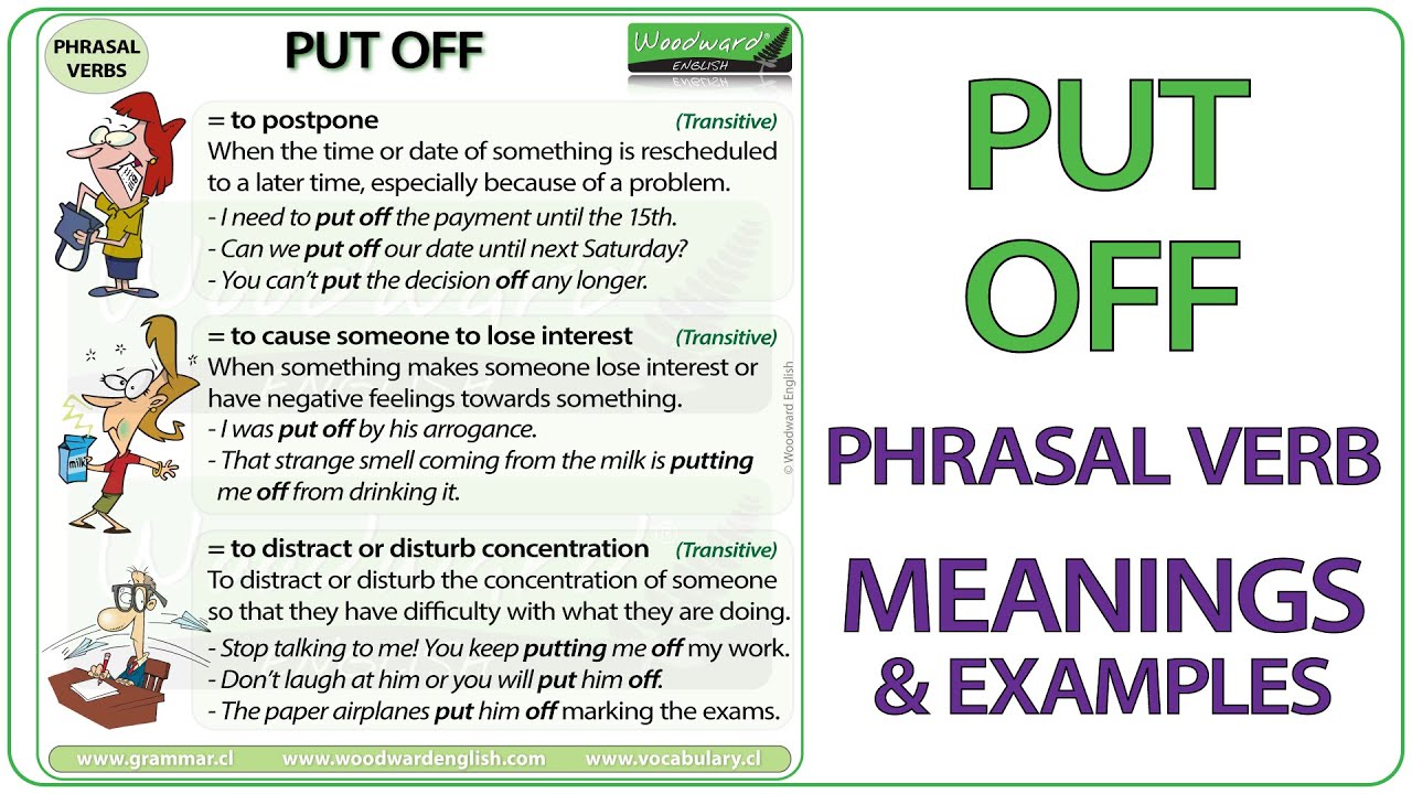 PUT OFF - Phrasal Verb Meaning & Examples in English