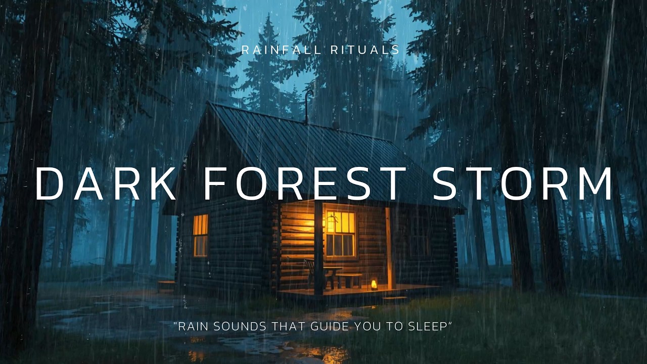 Soothing Rain and Thunderstorm – Heavy Night Rain in the Dark Misty Woods for Sleep & Relaxation