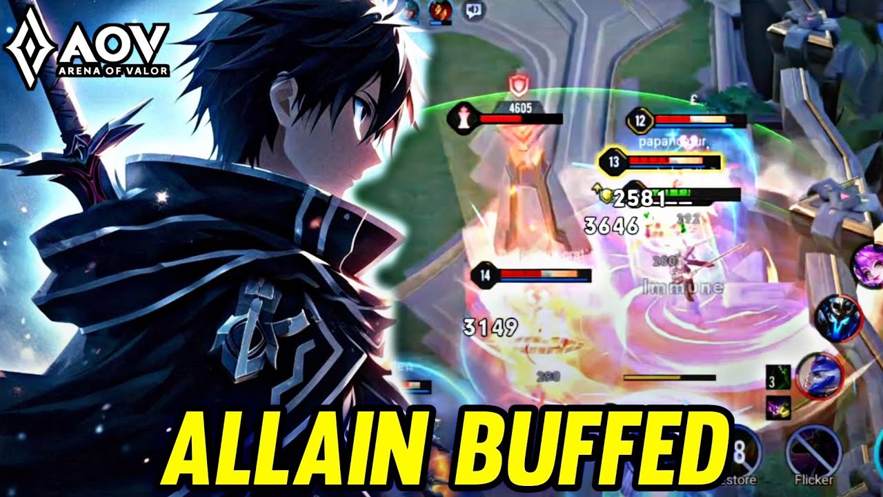 AOV : ALLAIN GAMEPLAY | IN DS LANE - ARENA OF VALOR LIENQUANMOBILE ROV