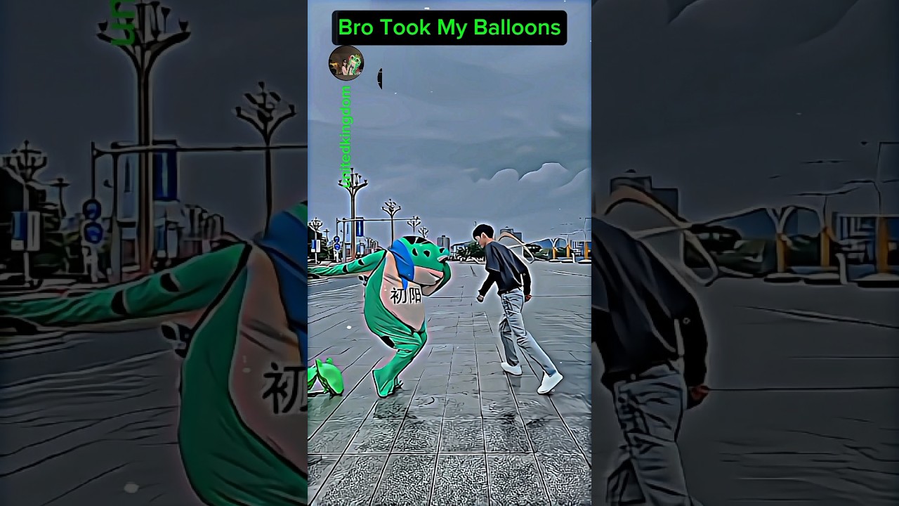 Balloon Snatcher Caught Wrong muscle frog 🐸 very #funnyvideos emotional scene #music #beats