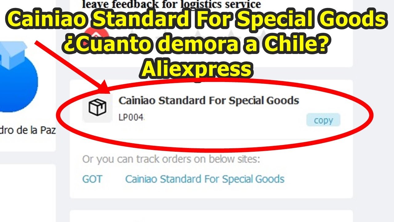 LP Cainiao Standard For Special Goods Aliexpress a Chile