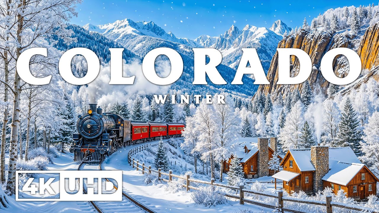 Colorado Winter 4K UHD – Snowy Rockies, Frozen Lakes & Mountain Towns with Crisp Winter Harmonies