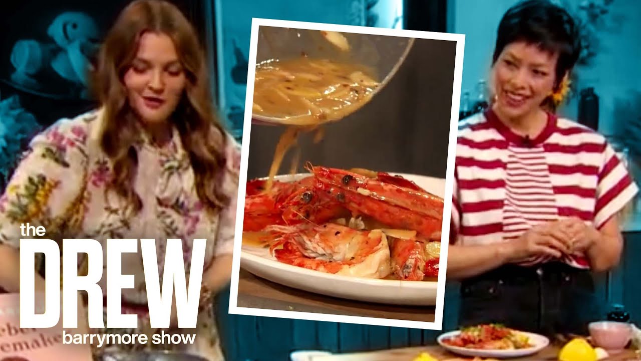 Drew and Pilar Valdes Cook Up Flavorful Shrimp Scampi