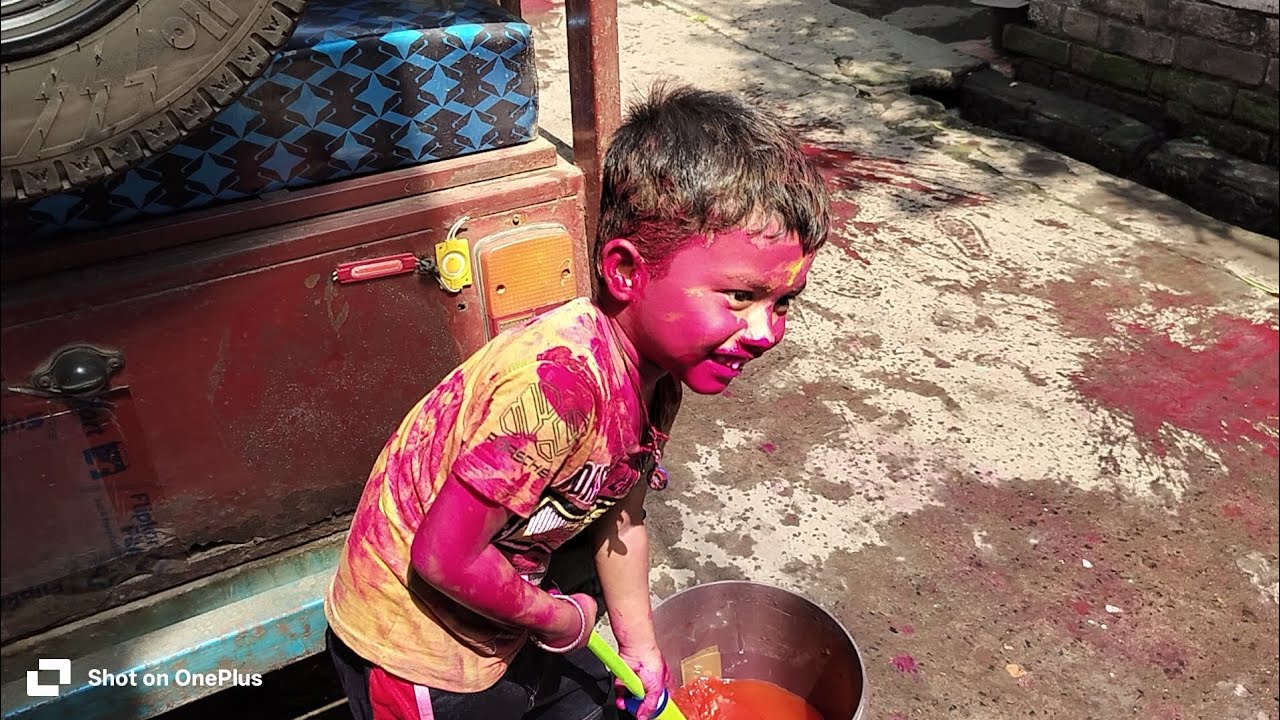 দোলের দিন 🫟রং খেলে দুষ্টু রুবাই পুরো ভূত হলো