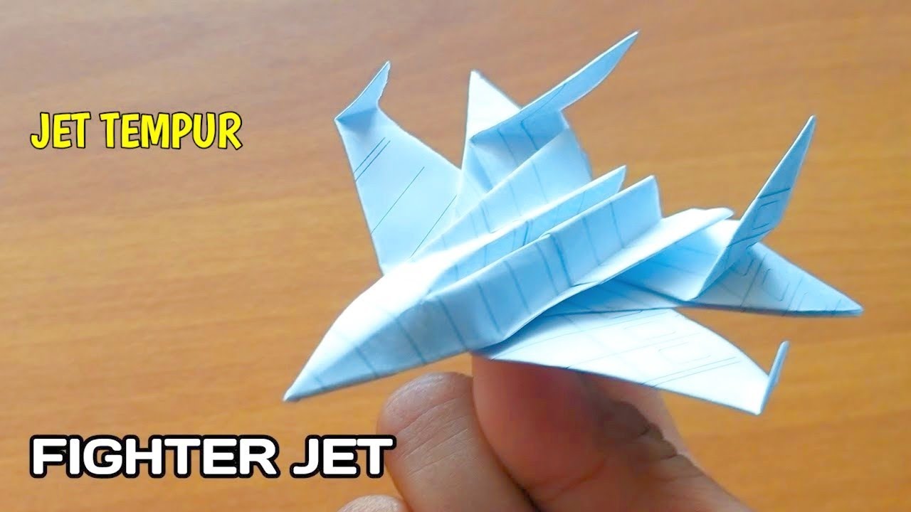 Origami, Cara Buat Pesawat Jet Tempur Dari Kertas ( Paper Plane )