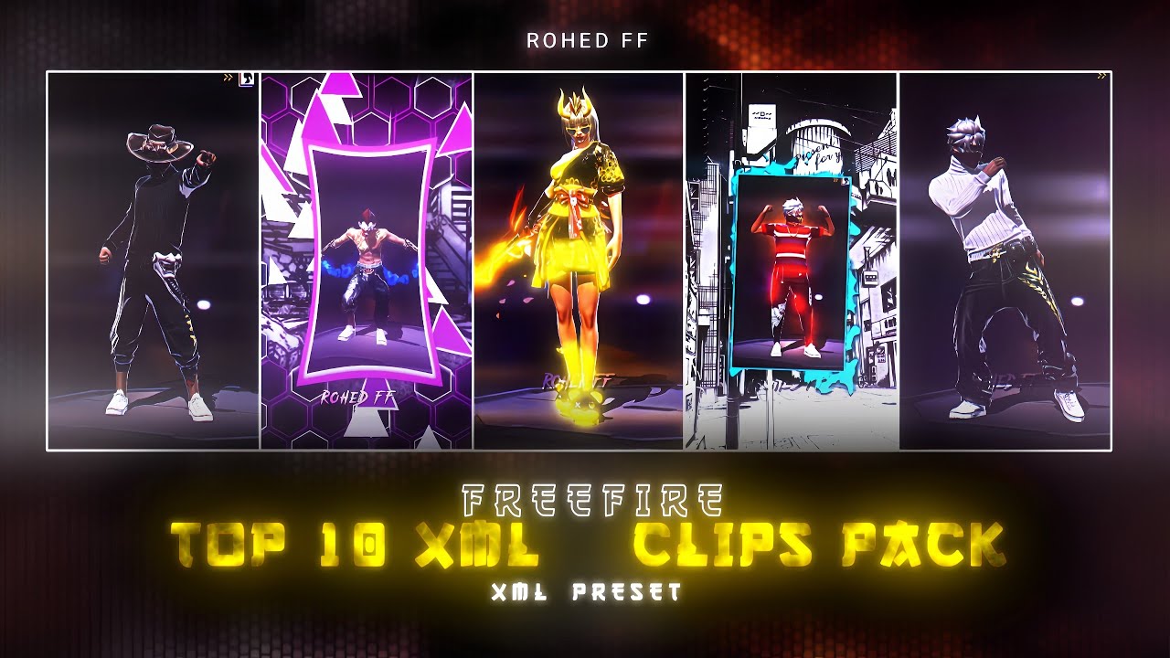 Free Fire Top 10 Xml Cc + Clips | ( G - DRIVE ) 🔥| Free Fire Clips Pack | Top 10 Emote Pack ✅ #ff​