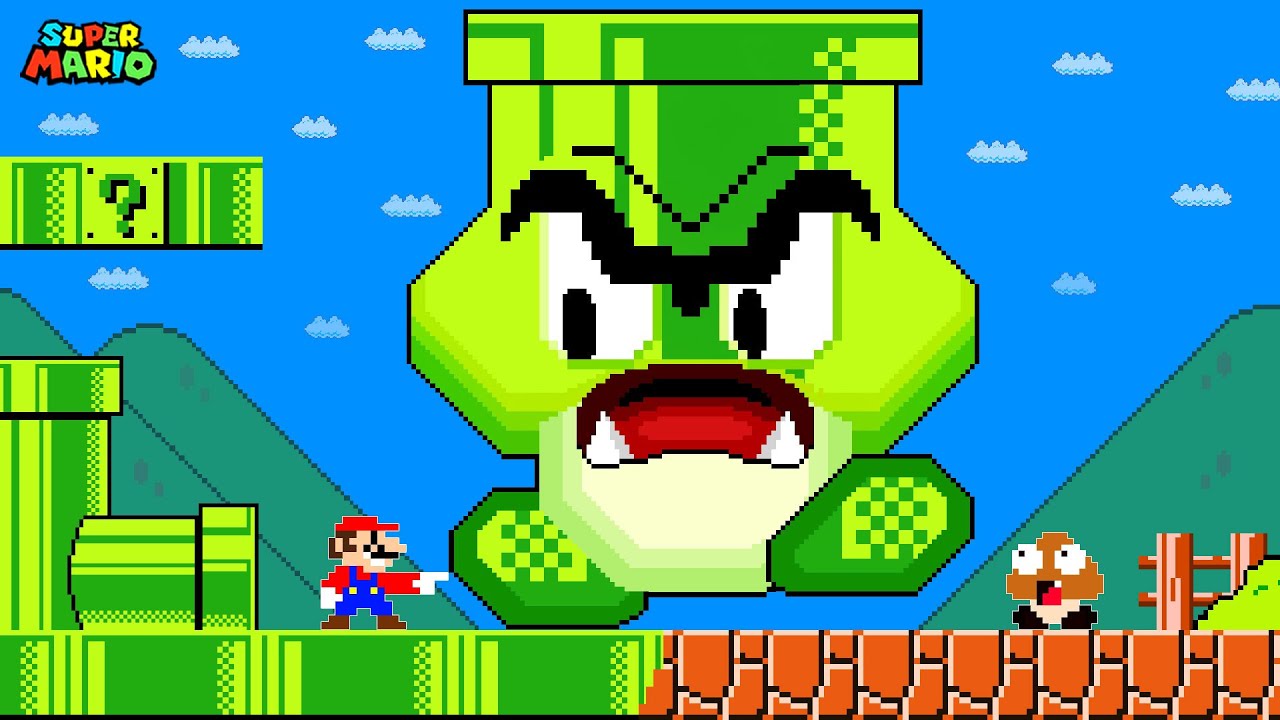 When Everything Mario Touches Turns to Pipe in Super Mario Bros