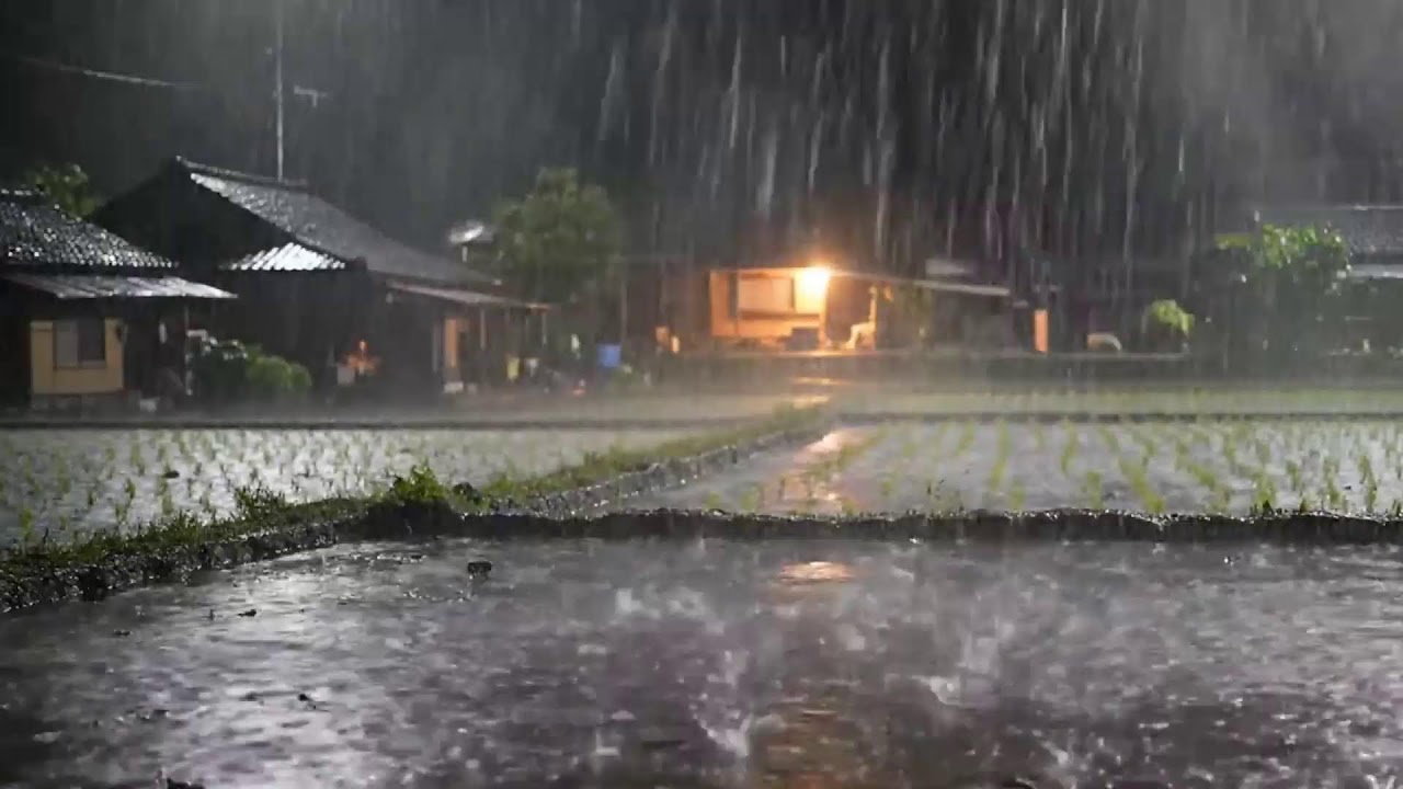 Soft Thunderstorm Rain & Cozy Fireplace | Relax All Night Sounds