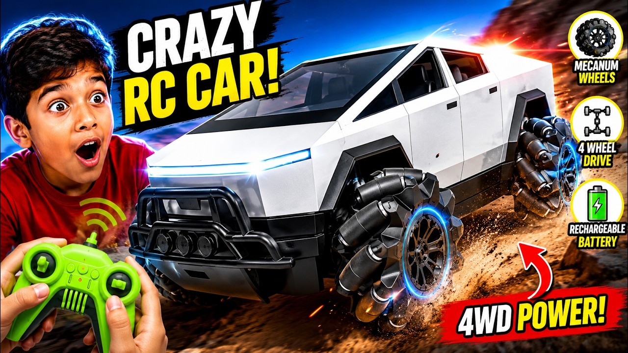 RC Tesla Cybertruck Unboxing & Review ⚡ 4WD Drift Remote Control Car with Lights | Best RC Toy 2026