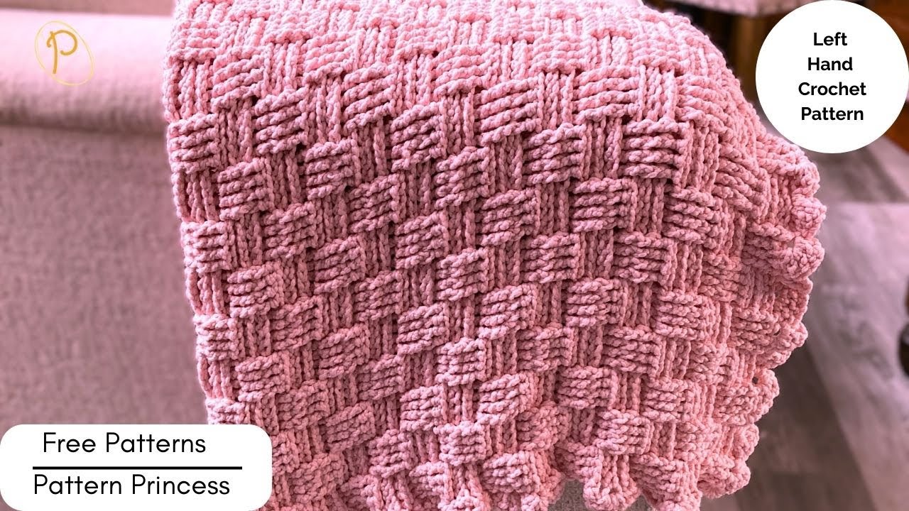 Left Hand Blush Glam Crochet Blanket Pattern | Chunky Yarn Throw