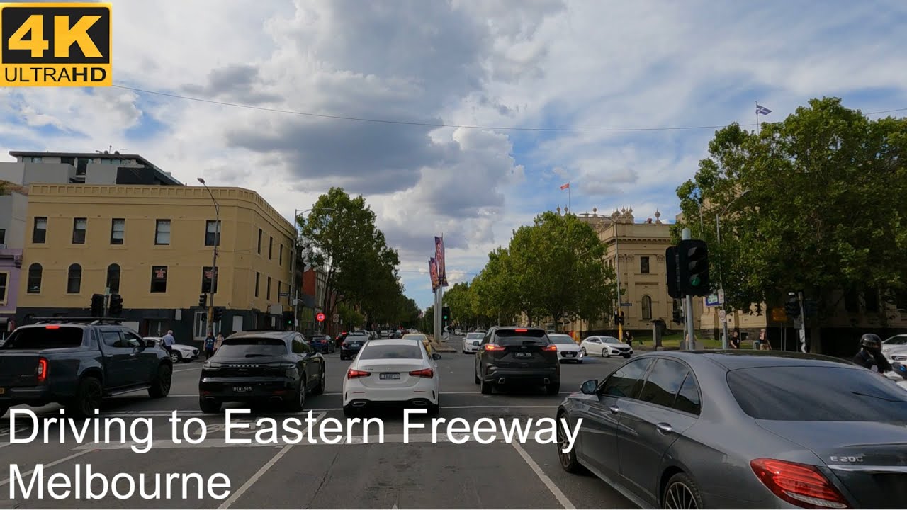 Driving Arts Centre to Eastern Freeway | Melbourne Australia | 4K UHD