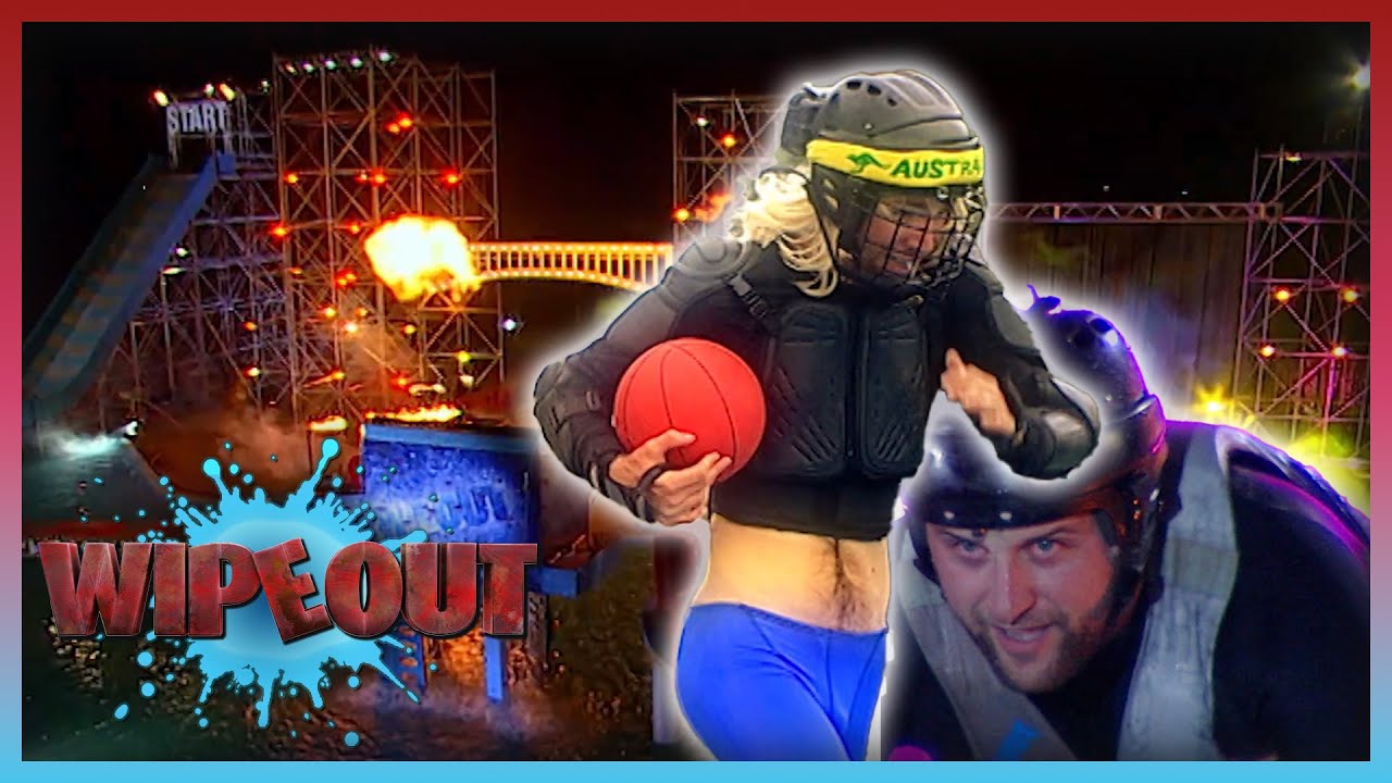 Dodgeball Dan Vs Soccer Head Andrew | Wipeout