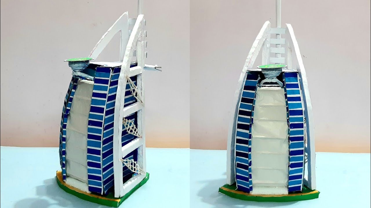 Burj Al Arab model making| How to make miniature Burj Al Arab| Burj Al Arab model for school project