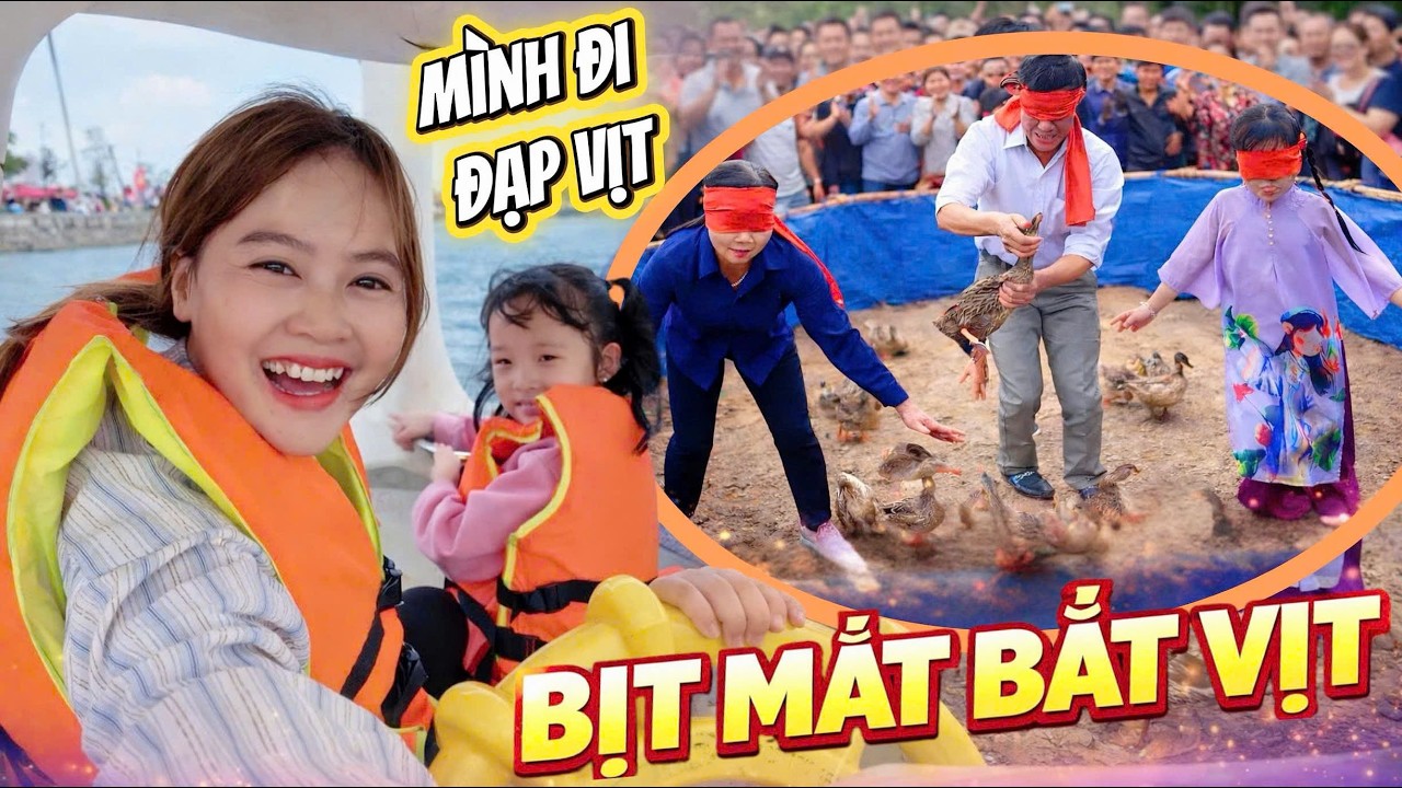 Một Ngày Phá Đảo Các Trò Chơi Tại Lễ Hội Của Gia Đình Hà Hí - Mint Vy Thích Thú Khi Lần Đầu Đạp Vịt