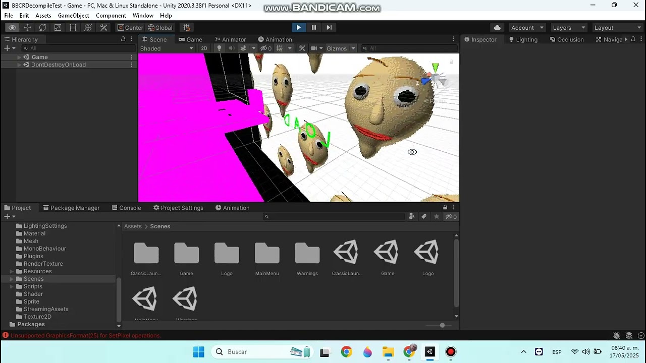 Baldi's Basics Classic Remastered Decompiled with AssetRipper Bugged