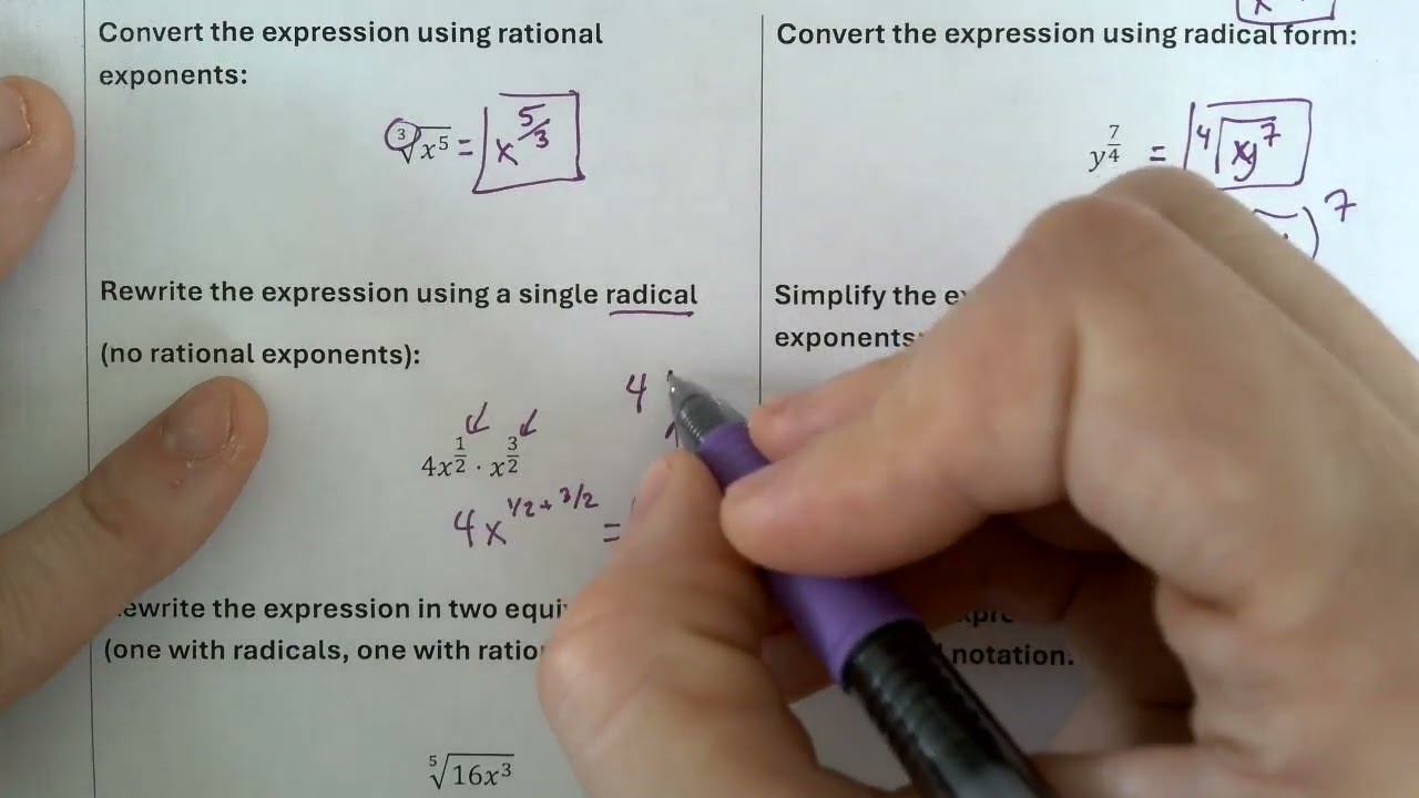 Rewrite Exponents and Radicals and simplify