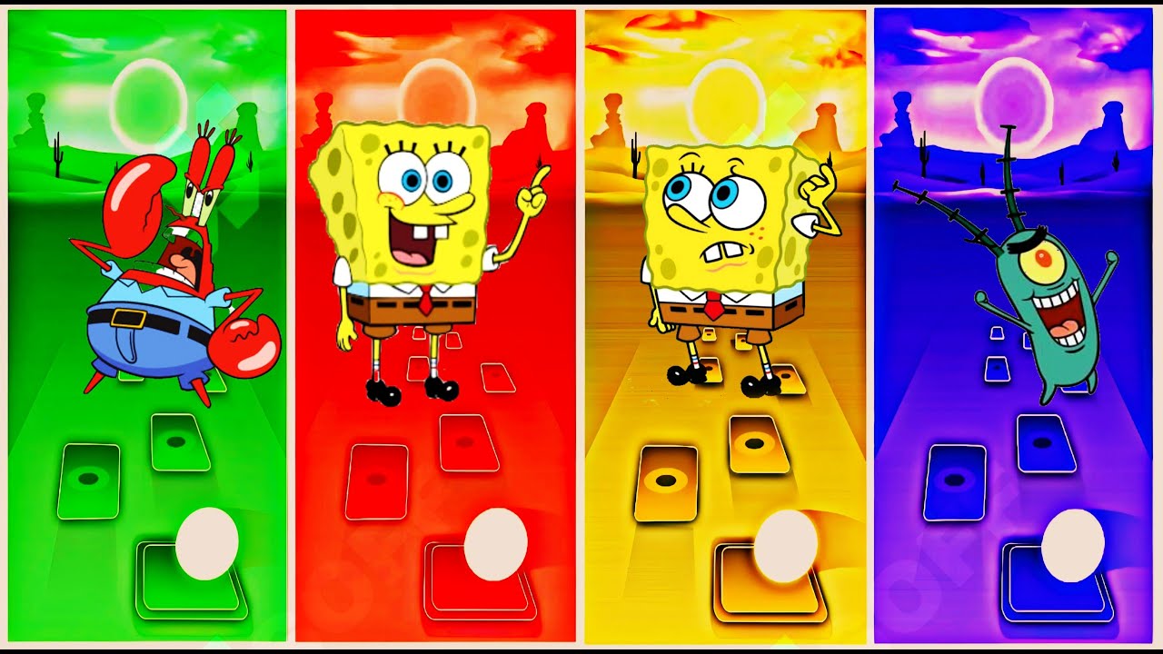Sandy Cheeks EXE 🆚 Plankton EXE 🆚 SpongeBob EXE 🆚 SpongeBob | Tiles Hop #19