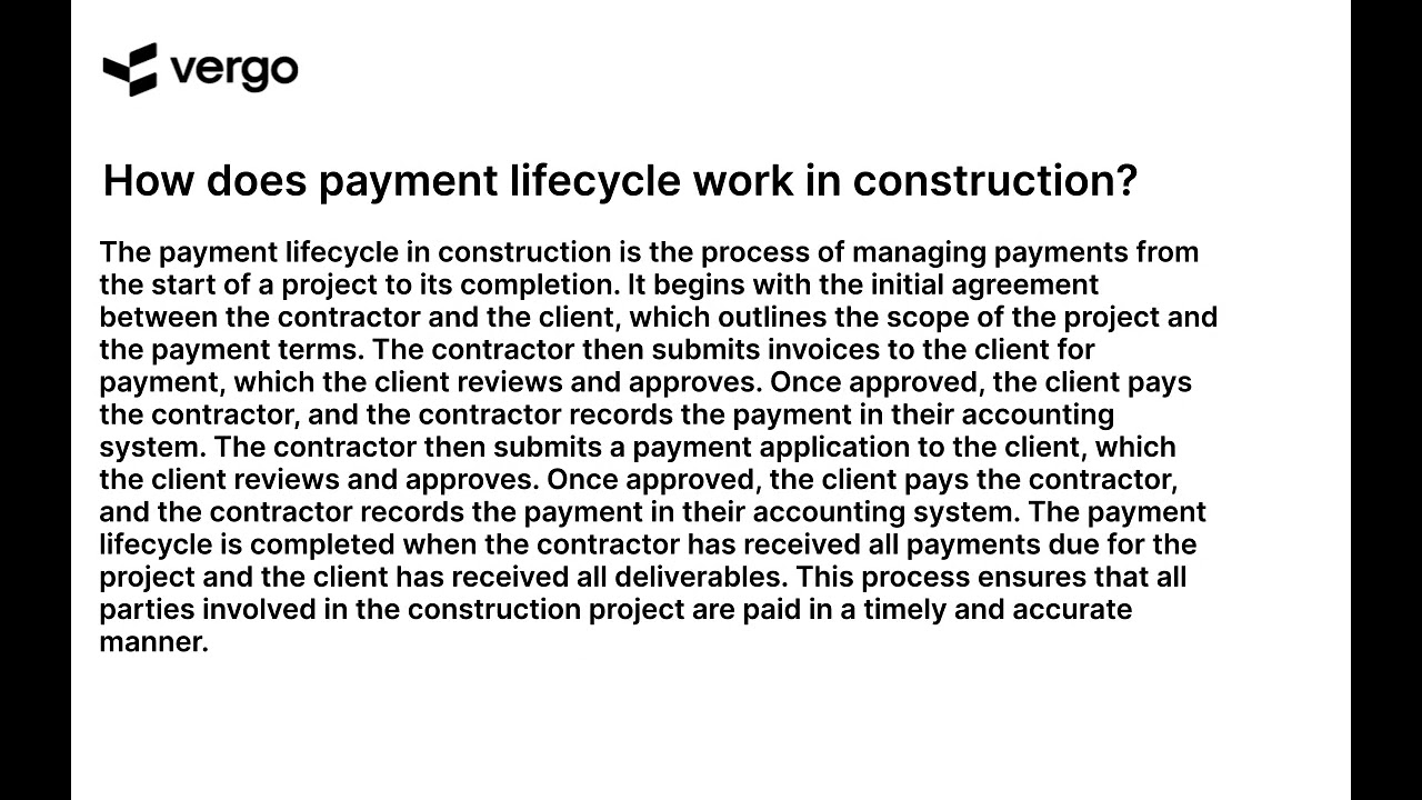 Understanding the Construction Payment Lifecycle