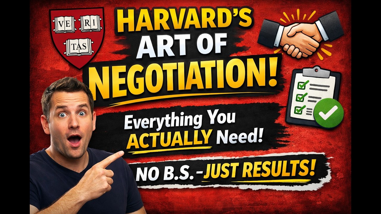 Harvard's Art of Negotiation .. Everything You Actually Need (No Fluff) Powerful Techniques