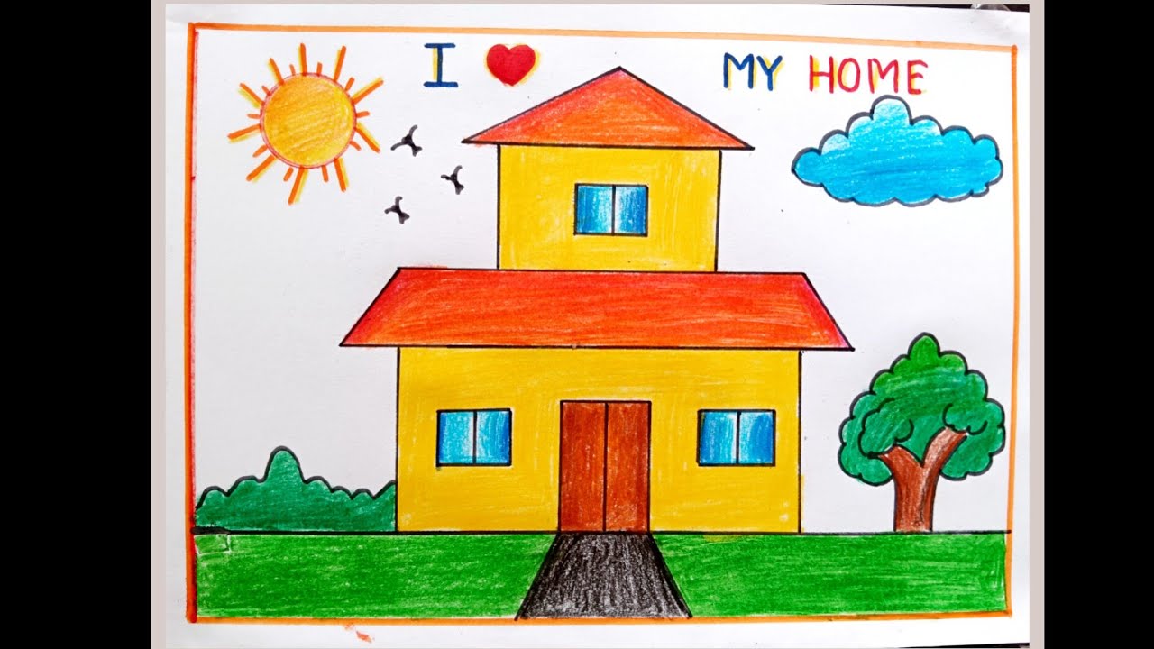 How to Draw a House / House Drawing / House Drawing Easy Step By Step /  Easy Drawing / Drawing