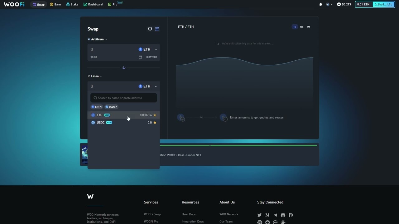 How to cross-chain swap into Linea with WOOFi