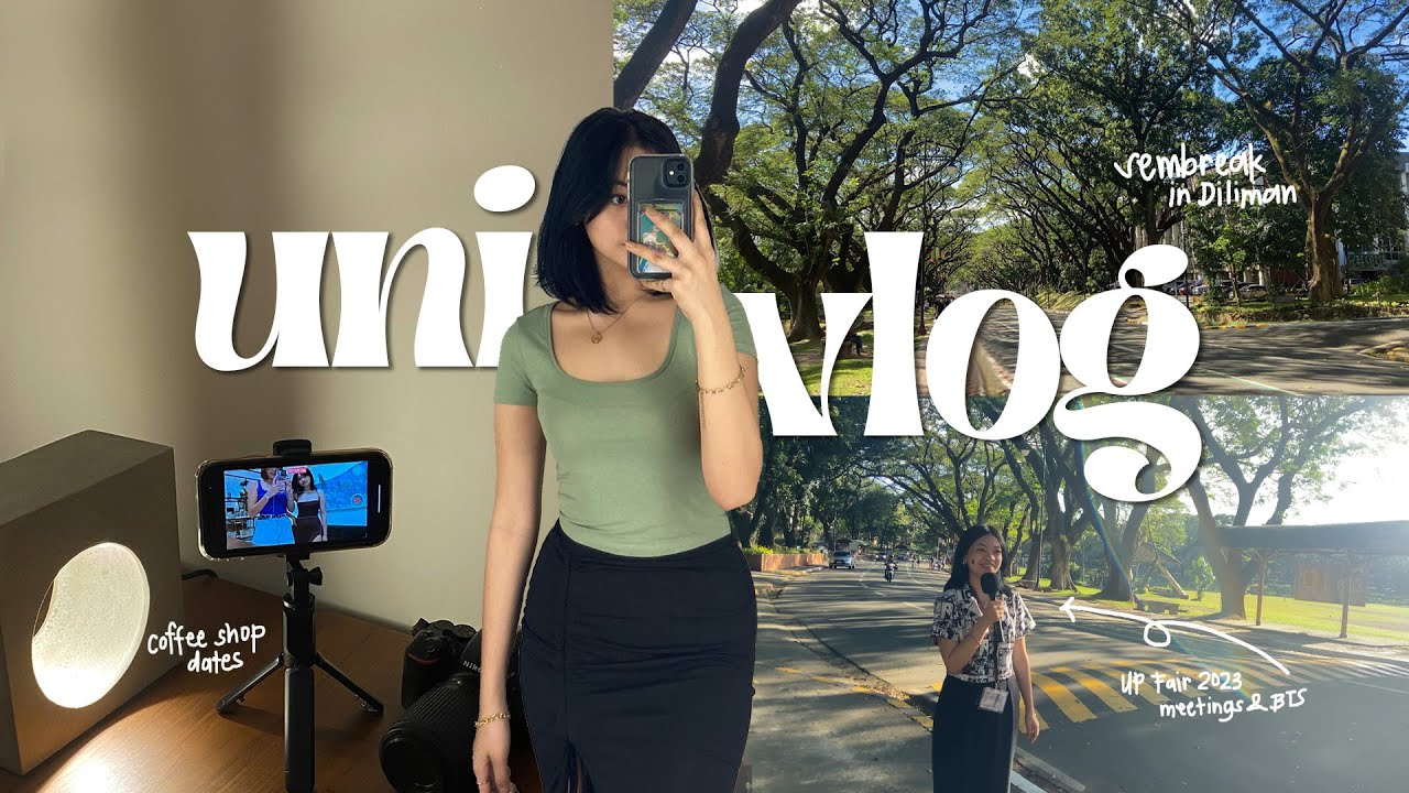 uni vlog: a week in UP Diliman, sembreak - Up Fair 2023 meetings, coffee shop dates, chloe’s 10th