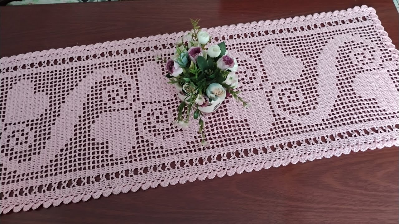 CAMINHO MESA CROCHÊ CORAÇÃO\FÁCIL #passoapasso # trilhomesa #crochet