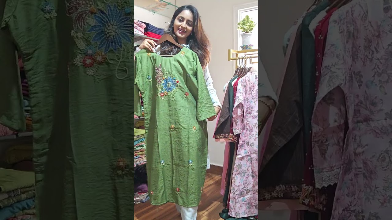 BUDGET FRIENDLY KURTIS WITH HANDWORK STYLES....