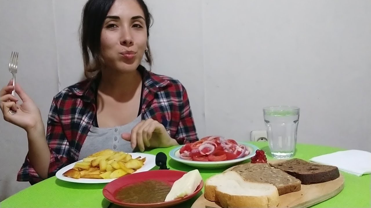 MUKBANG უბრალოდ შემწვარი კარტოფილი და ვარდისფერი სპილო