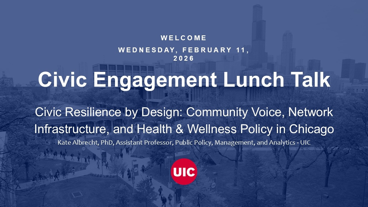 Civic Engagement Lunch Talk - Kate Albrecht, PhD