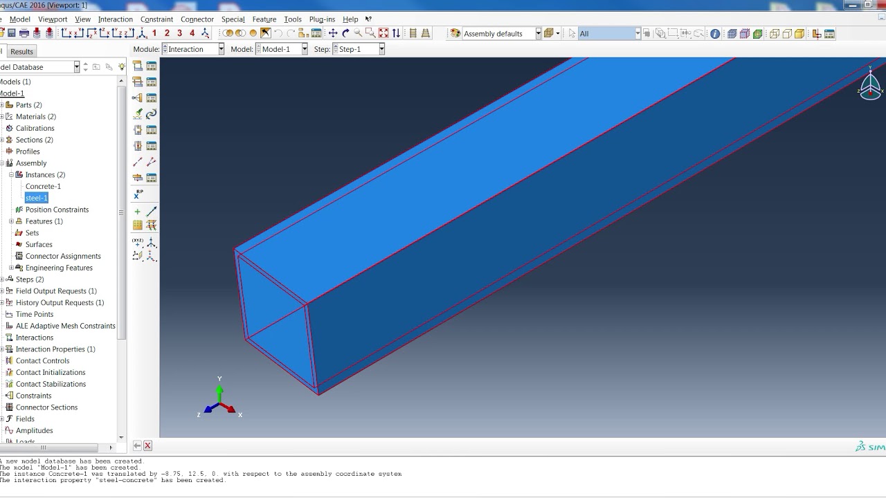 ABAQUS tutorial, Concrete filled steel tube columns