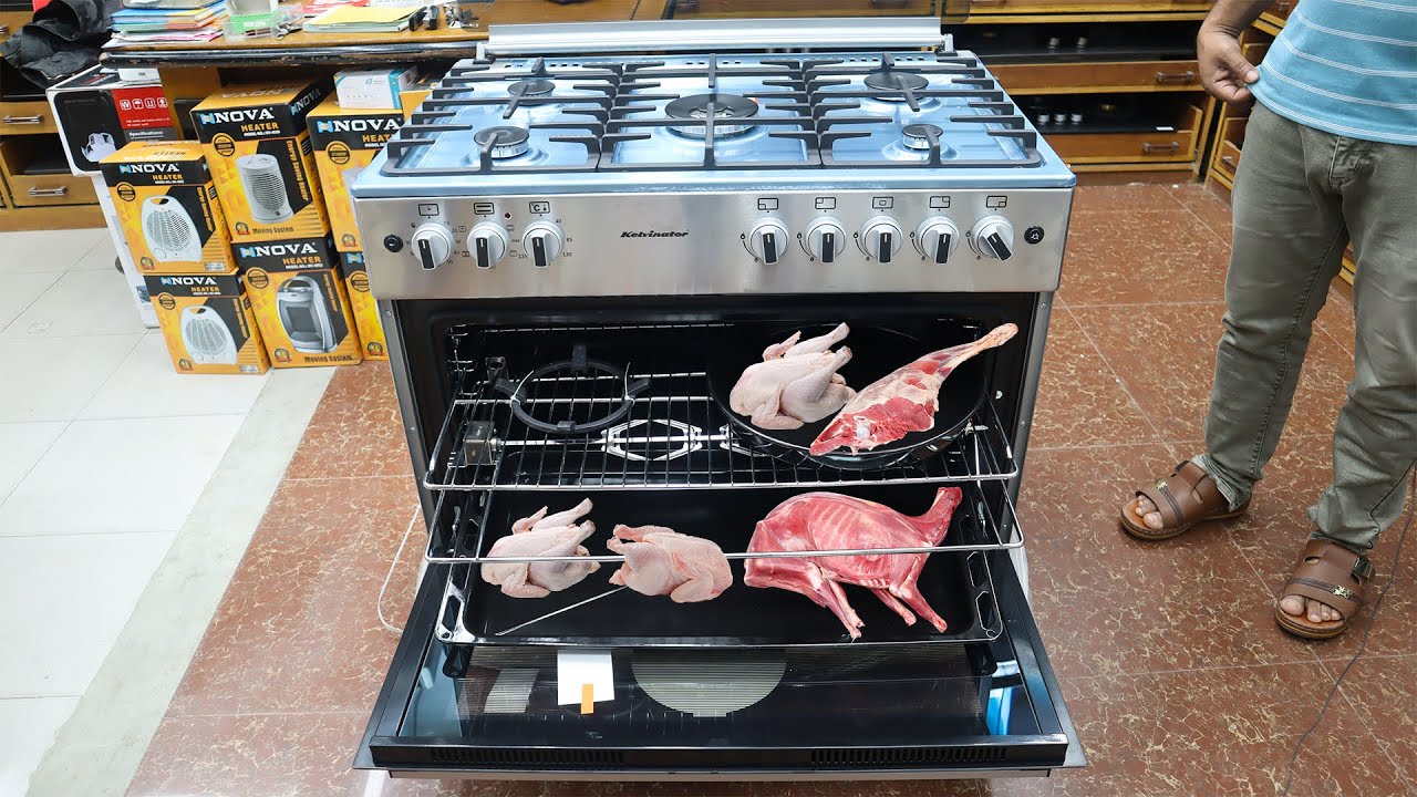 ৫ চুলায় একসাথে রান্না ও ওভেনে খাসি গ্রিল করুন গ্যাস ওভেনে | Kelvinator 5 Burner Gas Oven Price In BD