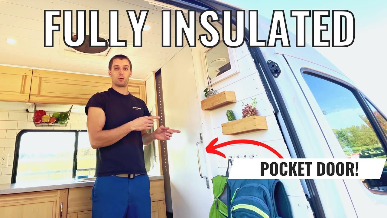 4 Season VAN Conversion FOAM Insulation & BULKHEAD Pocket Door | VAN TOUR