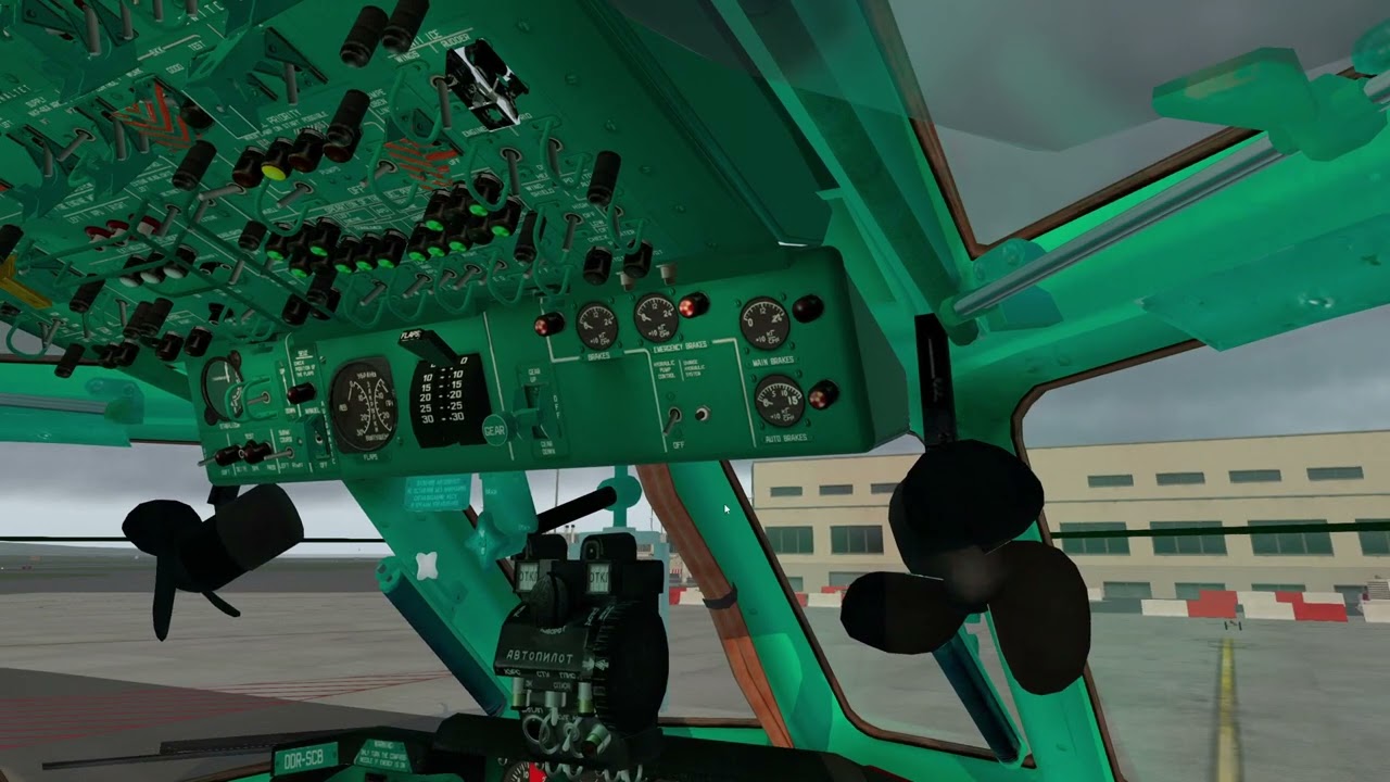 Startup + short flight with Tupolev Ty-134