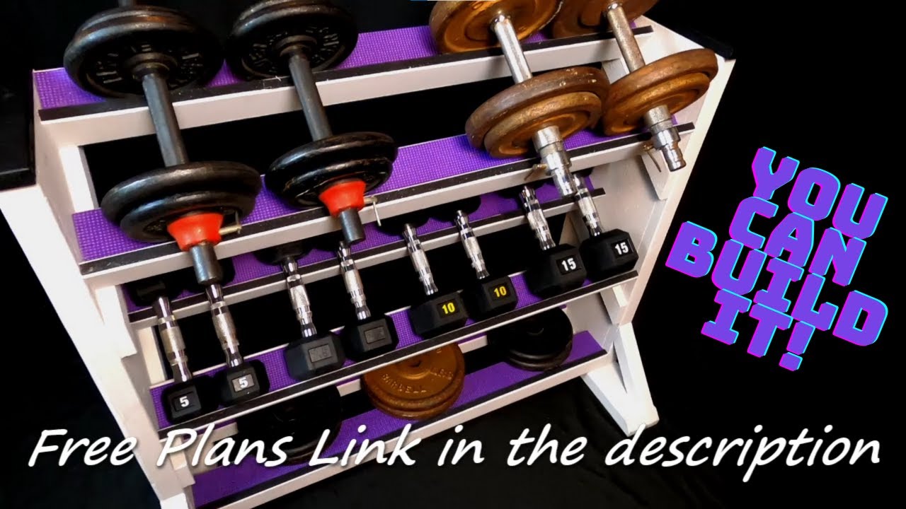 DIY - Dumbbell Rack From Scrap Lumber - Use free Plans and Material list