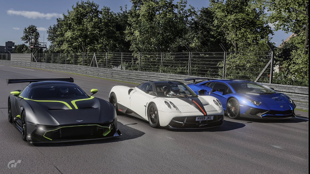 Gran Turismo 7 Drag race: Pagani Huayra vs Aventador SV vs Aston Martin Vulcan