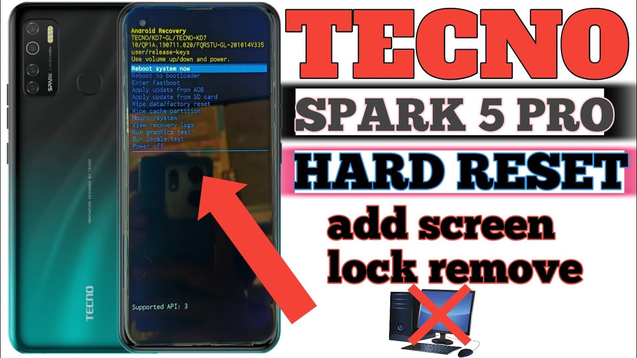 Tecno SPARK 5 Pro (TECNOKD7) Hard Reset | Pattern Unlock | Factory Reset Easy Trick With Keys